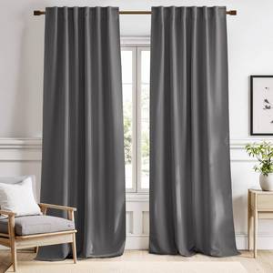 lot 311284 image: NICETOWN Light Reducing Curtain Panels Window Draperies - (Grey Color) 52x84 inch, 2 Pieces, Insulating Room Darkening Drapes for Bedroom