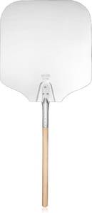 lot 311304 image: New Star Foodservice 50196 Aluminum Pizza Peel, Wooden Handle, 16 x 18 inch Blade, 36 inch overall
