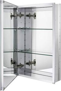 lot 311308 image: Retails for $151 Fundin Aluminum Bathroom Mirror Cabinet Recess Mount Only, with Framless Double Sided Mirror Door, 15 Inch x 24 Inch