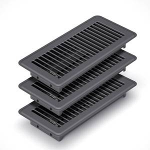 lot 411229 image: Floor Register Dark Gray and Brown Premium Steel Easy Adjust Floor Vent Cover for Home (Dark Gray-3 Pack, 4 10 Inch)