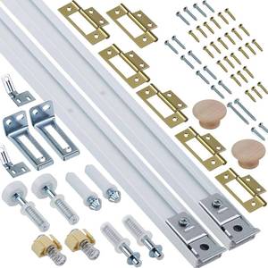 lot 411272 image: Bifold Door Hardware Kit, 2-Pack 24-Inch Bi-fold Closet Door Track Kit Bifold Closet Door Hardware Kit Folding Door Hardware Repair Replacement Tool Kit