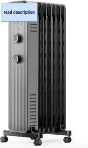 lot 211369 image: Pelonis Oil Filled Radiator Heater for Large Space, 2025 Upgraded, Space Heaters with 1500W Quiet Warmth Radiant Heater, 3 Heating Modes, Overheat & Tip-Over Protection, Adjustable Thermostat, Black