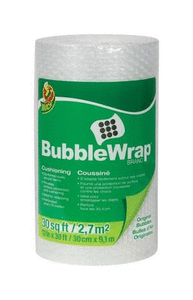 lot 25246 image: Duck Brand Small Bubble Cushioning Wrap  12 in x 30 ft  Clear (286679)