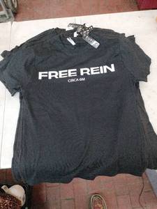 lot 25256 image: Free Rein Black T-Shirt Circa 6M - Set of 15 Small Shirts -