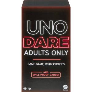 lot 25269 image: Uno Dare Adults Only Card Game, 2-10 Players, Waterproof Cards And Dice For Adult Game Night - Walmart Exclusive