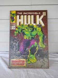 lot 25209 image: The Incredible Hulk #105 Comic Book - Marvel (1968) Wall Sign