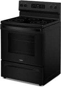 lot 25231 image: Whirlpool freestanding electric range with a black smoothtop cooktop