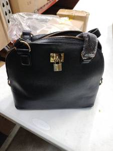 lot 2018 image: Black Faux Leather Hand Bag