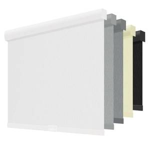 lot 2068 image: ChrisDowa Cordless Blackout Roller Shades for Windows, Striped Free-Stop Window Blinds with Privacy, Thermal Insulated Window Shades for Home, Office and Door. White, 47 W x 72 H