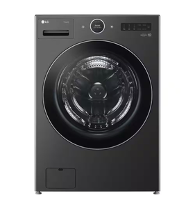 lot 7 image: LG ThinQ Black Front Load Washer - Retail $1,700