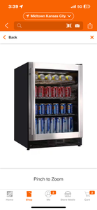 lot 9 image: Vissani Stainless Steel Beverage Cooler with Digital Display - Retail $599