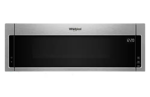 lot 24 image: Whirlpool Over the Range Microwave Hood Combination in Stainless Steel - Retail $732