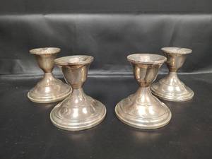 lot 257 image: Fisher Sterling Weighted Candlesticks, 3.5in tall