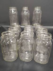 lot 281 image: Quart Glass Canning Jars, Ball, Kerr, Presto and Atlas