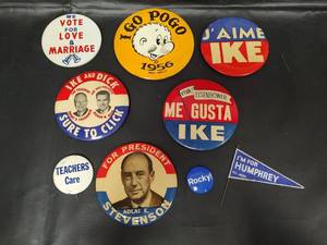 lot 298 image: Vintage 1950s Political Campaign Button Collection