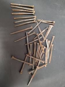 lot 318 image: Vintage Square Head Iron Nails