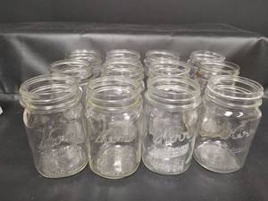 lot 330 image: Kerr and Ball Mason Canning Jars - Set of 12