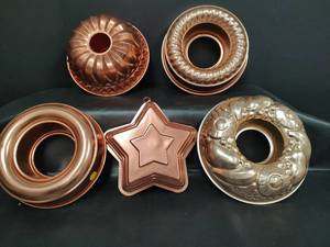 lot 349 image: Copper Colored Baking Mold Collection