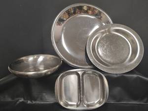 lot 356 image: Danish Stainless Steel Trays and Bowl. Made in Denmark