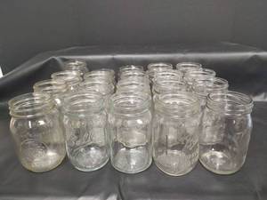 lot 408 image: Ball Mason Regular Glass Canning Jars, qty 20, Pint Size