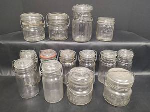 lot 412 image: Vintage Collection of Jars with Wire Bails, qty 13, 1 without