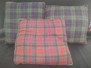 lot 482 image: Scottish Tartan Plaid Decorative Pillows Set of 3, 17 inch square