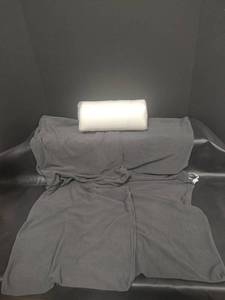 lot 489 image: Dining Chair Slipcover Set with Foam Cushion, Grey, Adjustable Tie Closure, Stretch Material