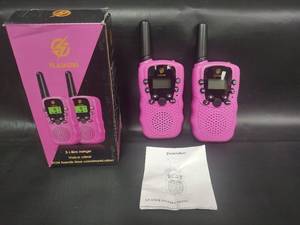 lot 493 image: NIB Flashing Pink Walkie Talkie Set with Manual