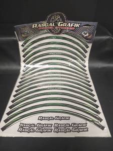 lot 512 image: NIP Rascal Grafik Green Wheel Stripes Kit - 17 inch wheels
