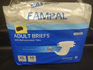 lot 517 image: Vital Guard Fampal Adult Unisex Briefs XL Size - 15 Count Pack