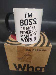 lot 532 image: NIB Boss Typography Coffee Mug with Box