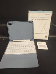 lot 535 image: NIB Universal Wireless Keyboard Case with Protective Cover,  Model 78717. Compatible with Android, Windows and iOS Devices
