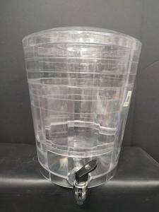 lot 561 image: Clear Acrylic Beverage Dispenser with Spigot and Infuser, Never Used