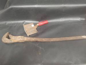 lot 563 image: Antique Pipe Wrench and Livestock Comb