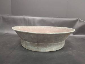 lot 657 image: Vintage Copper Flare Rimmed Vessel with Natural Patina