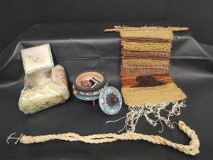 lot 745 image: Chile Decorative Wooden Bowl with Lid and More