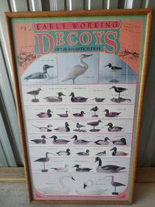 lot 1004 image: Duck Decoys of the Atlantic Flyway Framed Poster, 23 x 38.5