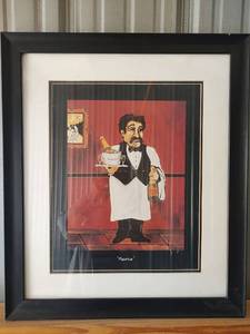lot 1005 image: Maurice Waiter with Champagne Print, 21 x 25