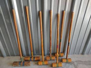 lot 1017 image: Croquet Set with Mallets and Stake