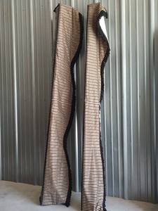 lot 1029 image: Striped Box Window Valance with Black Trim, Qty Two, 88 inches