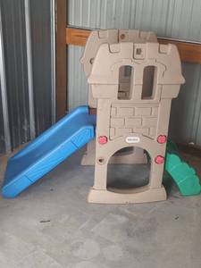 lot 1047 image: Little Tikes Outdoor Playhouse with Slide and Climbing Steps