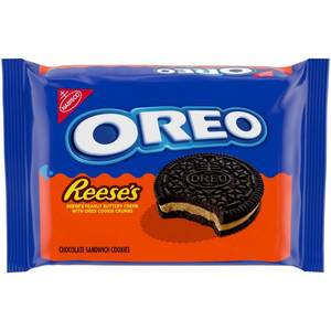 lot 3903 image: Oreo Reeses Peanut Buttery Creme Chocolate Sandwich Cookies - 12.35oz