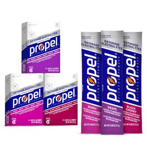 lot 3923 image: Propel Electrolyte Enhanced Water Drink Mix Powder Packets, Grape Variety Pack, Zero Calorie & Sugar Hydration with Vitamins C & E (30 Packets)