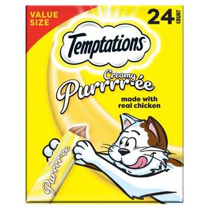 lot 3988 image: Temptations Puree with Chicken Flavor Squeezable Lickable Cat Treats - 10.1oz