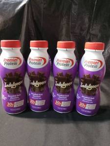 lot 4092 image: Premier Protein Shake INDULGENCE, Decadent Dark Chocolate, 30g Protein, 170 Calories, 3g Sugar, 11.5 fl oz, 4 Pack
