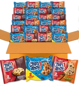 lot 4161 image: CHIPS AHOY Cookie Variety Pack, 3 Flavors, 50 Snack Packs (2 Cookies Per Pack)