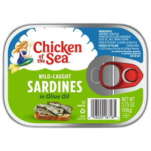 lot 4194 image: Chicken of the Sea Wild Caught Sardines in Olive Oil 3.75 oz pack of 10
