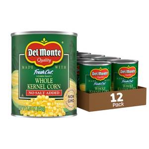 lot 4197 image: Del Monte Whole Kernel Gold Corn No Salt Added, 8.75-Ounce (Pack of 12) (MISSING ONE CAN)