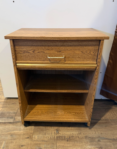 Oak Rolling Printer Stand with Storage