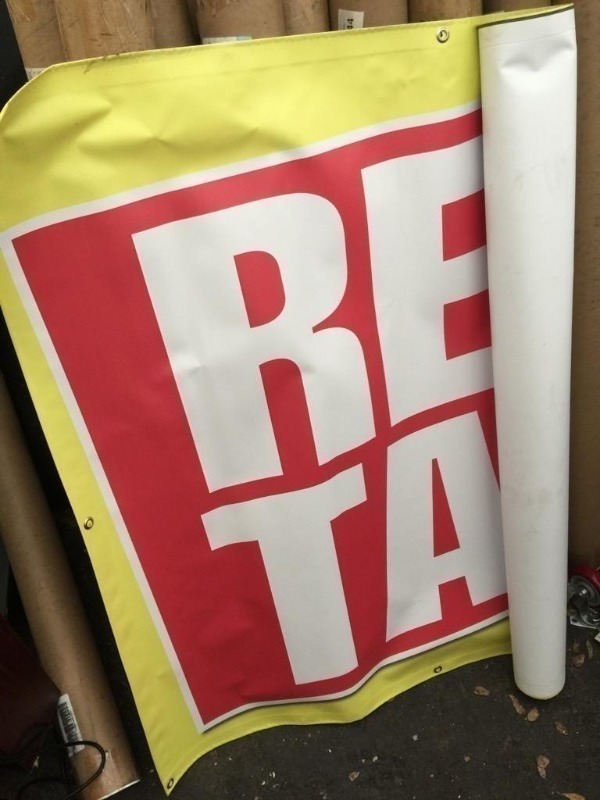 lot 6675 image: New 4 x 12 red tag sale banner for your bus...